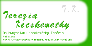 terezia kecskemethy business card